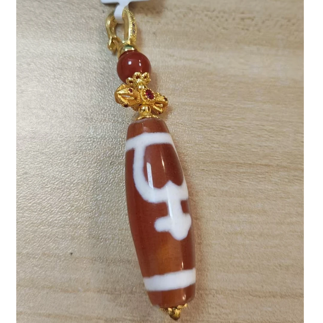 红肉宝瓶天珠吊坠设计款/多样性发其一 TZDZSJ484