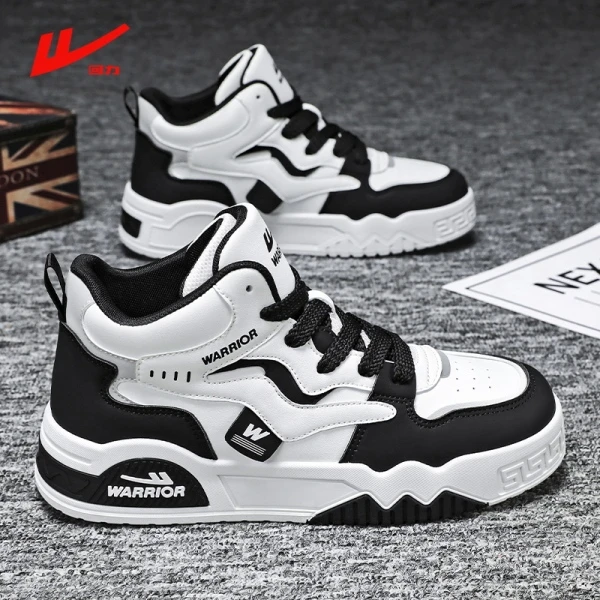 回力春季透气男鞋高帮时尚休闲鞋男士百搭潮流运动防滑韩版潮鞋