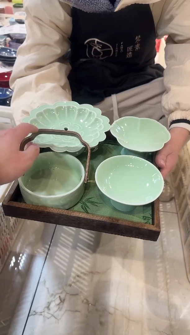 瓷片瓷微瑕商品 介意勿拍 【带托盘布垫】