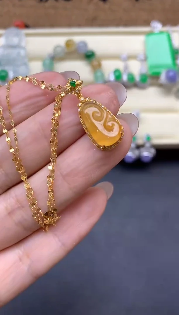 【闪购商品】翡翠颈饰18K金镶嵌422-中国好珍宝