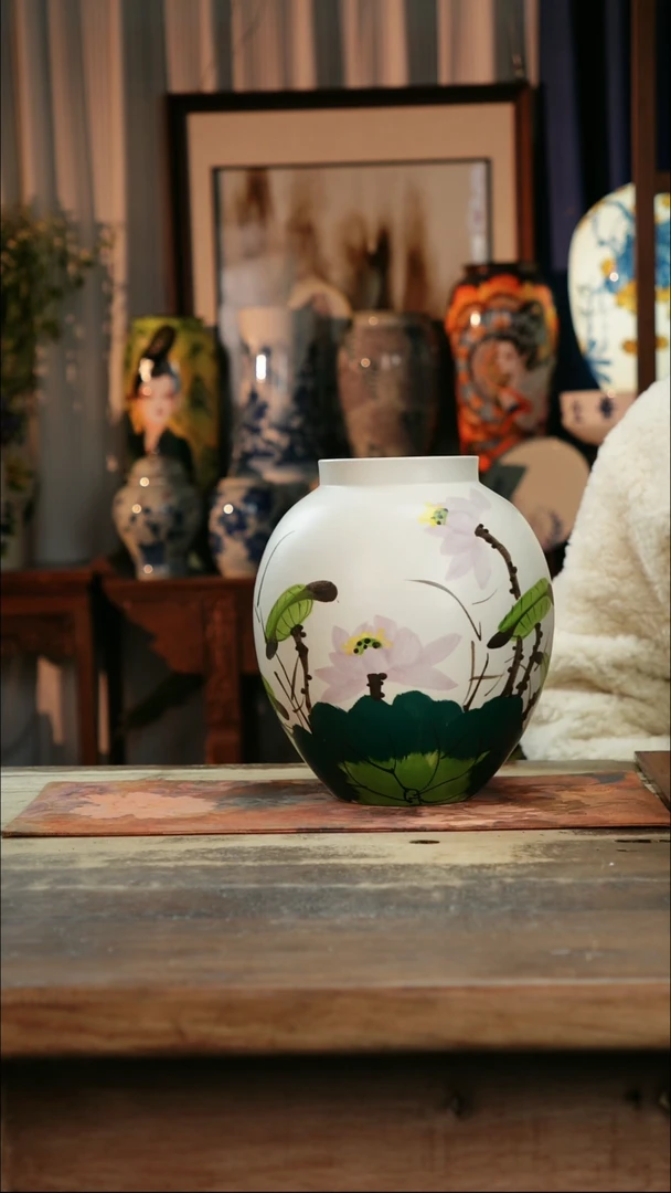 【闪购商品】瓷片景德镇纯手工釉下彩精品花瓶