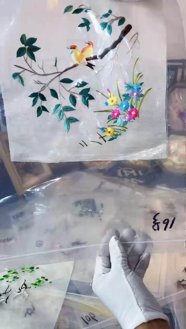织绣纯手工苏绣双面绣绣布16