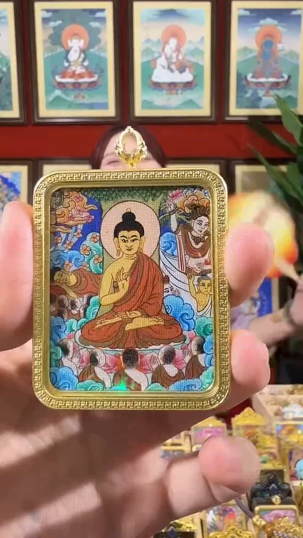 吊坠释迦摩尼-热贡纯手绘唐卡 特