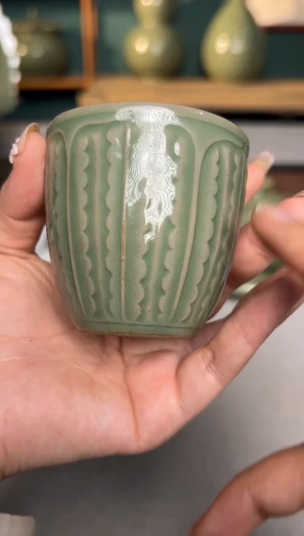 其他耀州窑青釉芭蕉叶主人杯