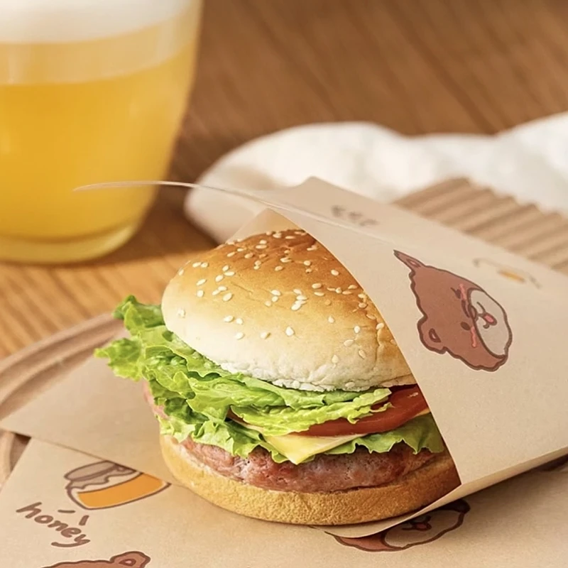 露营早餐三明治包装纸袋防油水家用汉堡一次性吐司三文治纸袋