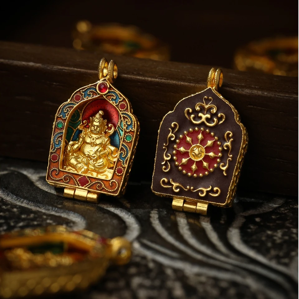 【金娜娜】 足金高温烧蓝黄财神复古嘎乌盒