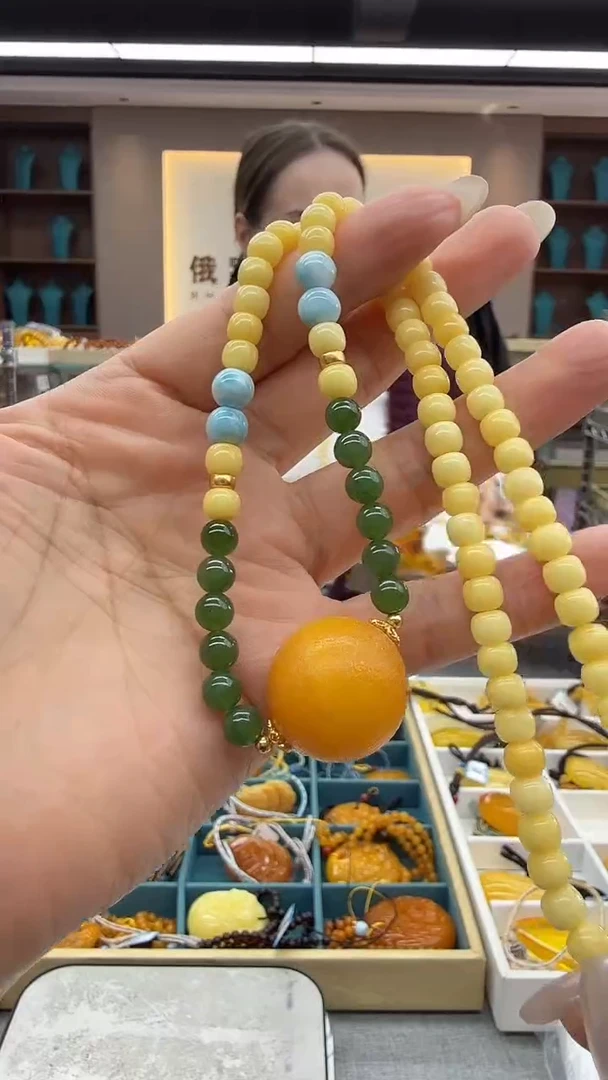 琥珀颈饰未镶嵌307秒拍号假一罚三