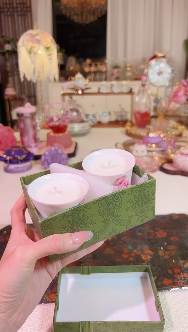 玫瑰花  香薰蜡烛-一对