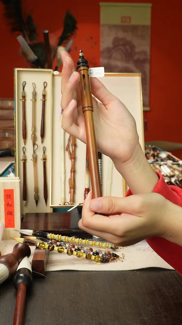 孤品高货毛笔链接 清水试笔 蘸墨不退