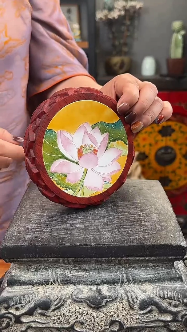 陶瓷釉上彩瓷片邵氏紫檀红花梨