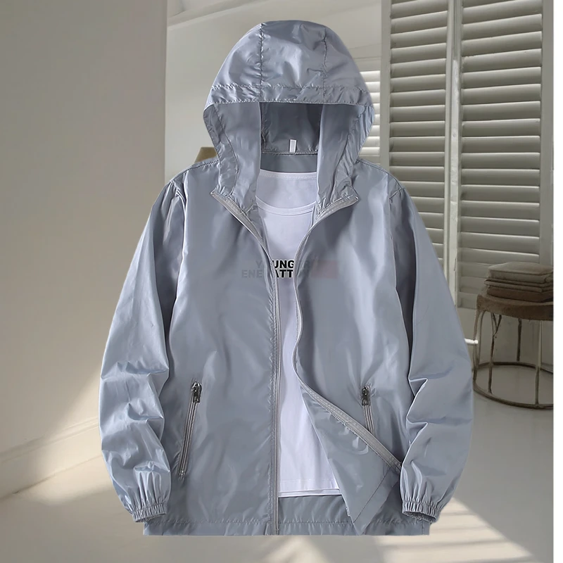 男士防晒衣夏季超薄款透气冰丝凉感宽松休闲大码防晒服男纯色外套