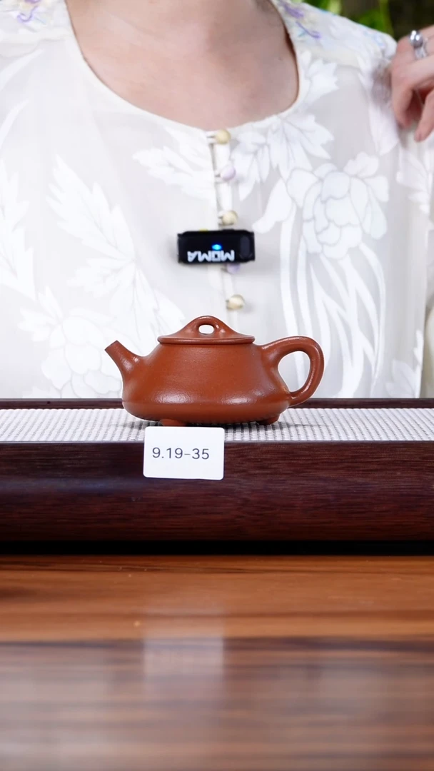 茶壶紫砂9.19-35 95全 朱泥 平盖石瓢160