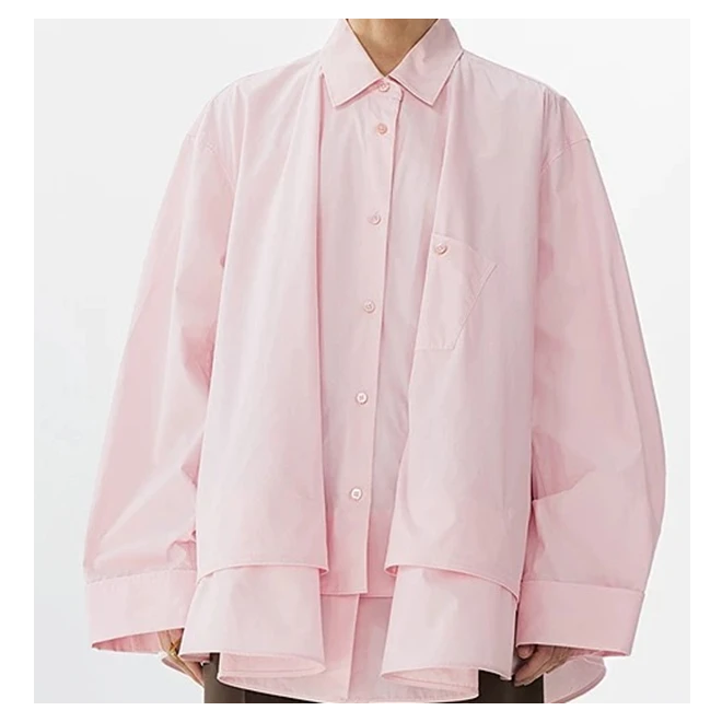 museguhui/木色古汇82532#纯色休闲时尚设计款百搭重工衬衣