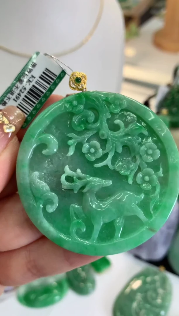 【闪购商品】翡翠吊坠(不含链)银S925镶嵌挂件