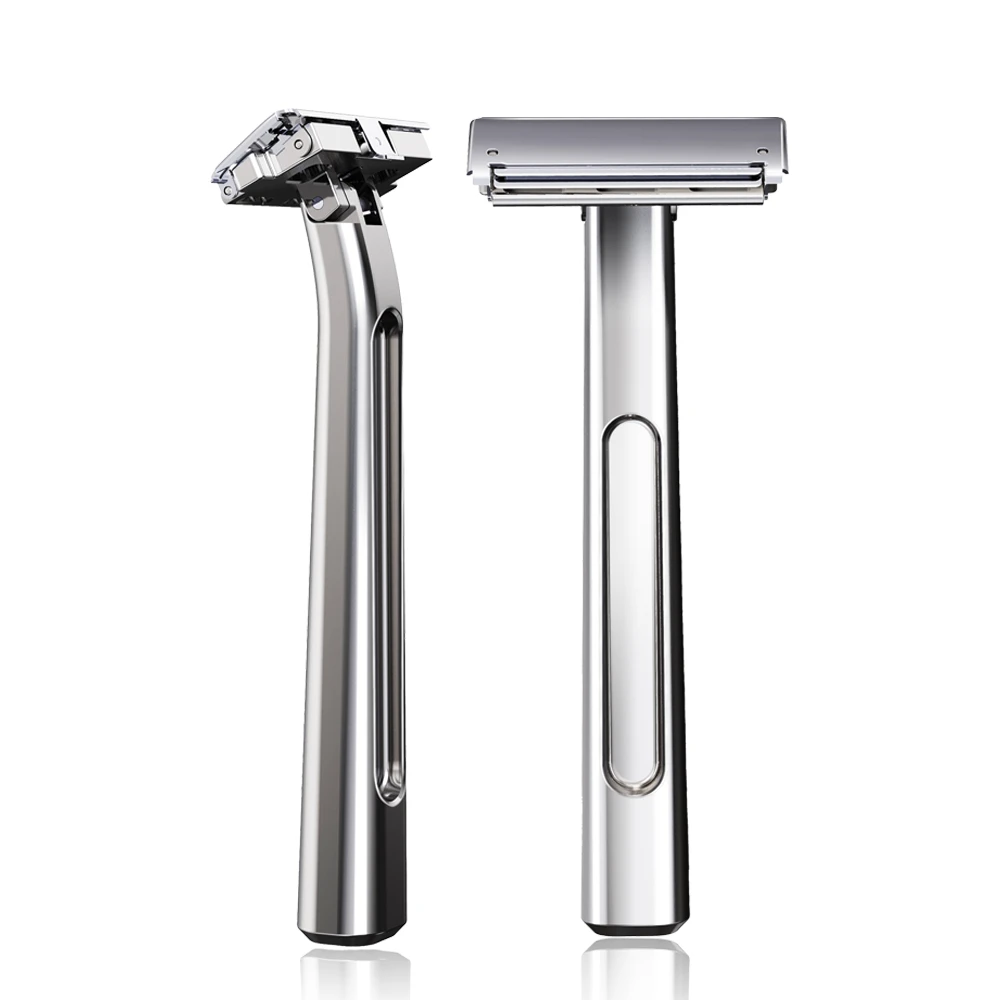 经典金属双层半刃刀架刮胡刀手动剃须刀双面刀片老式剃须刀刀架