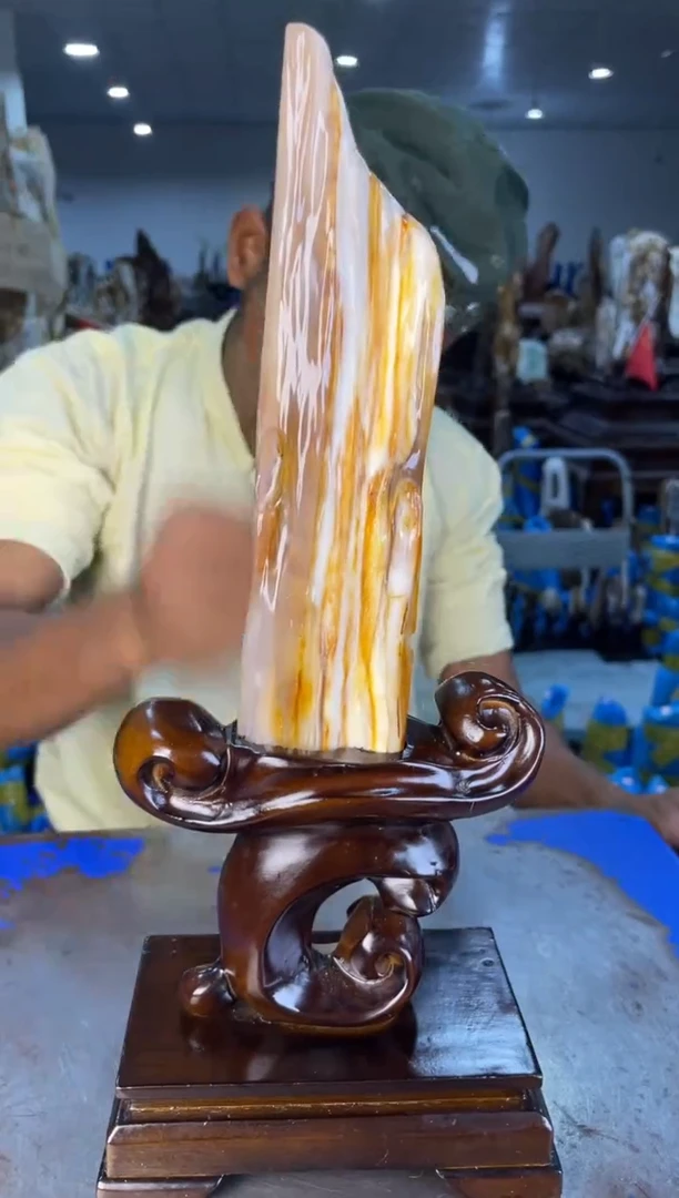 未镶嵌摆件硅化玉10