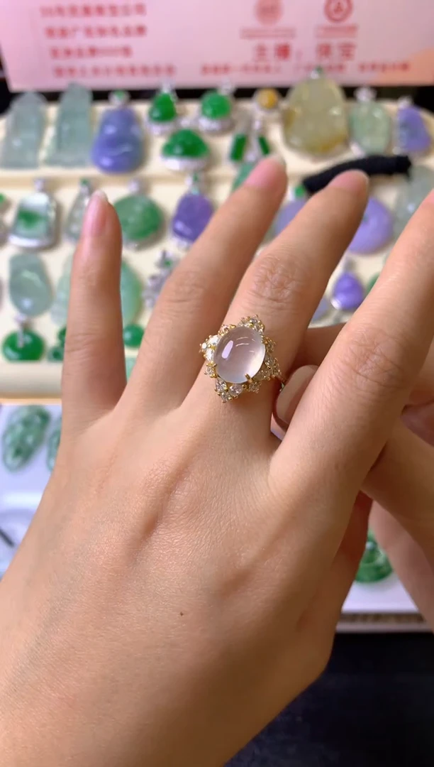 银S925镶嵌戒指翡翠纤*戒指