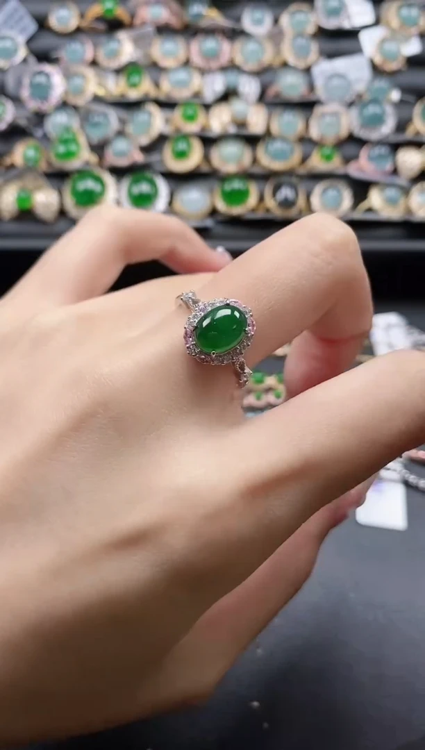 【闪购商品】翡翠戒指银S925镶嵌51511