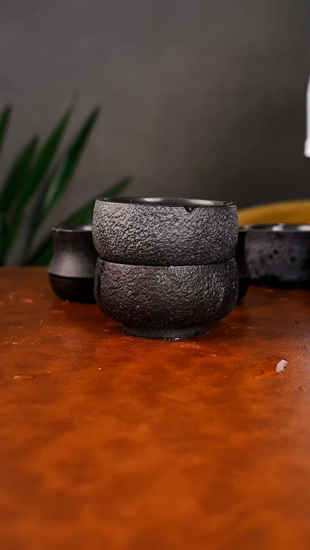 起**味禅定杯2个冰碛岩