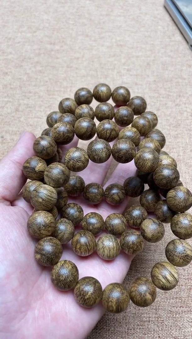 沉香手串菩萨棋虎斑1.3圆珠单圈多样性发其一