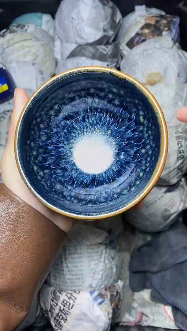 【闪购商品】茶盏蓝孔雀 盏三疯建盏茶器