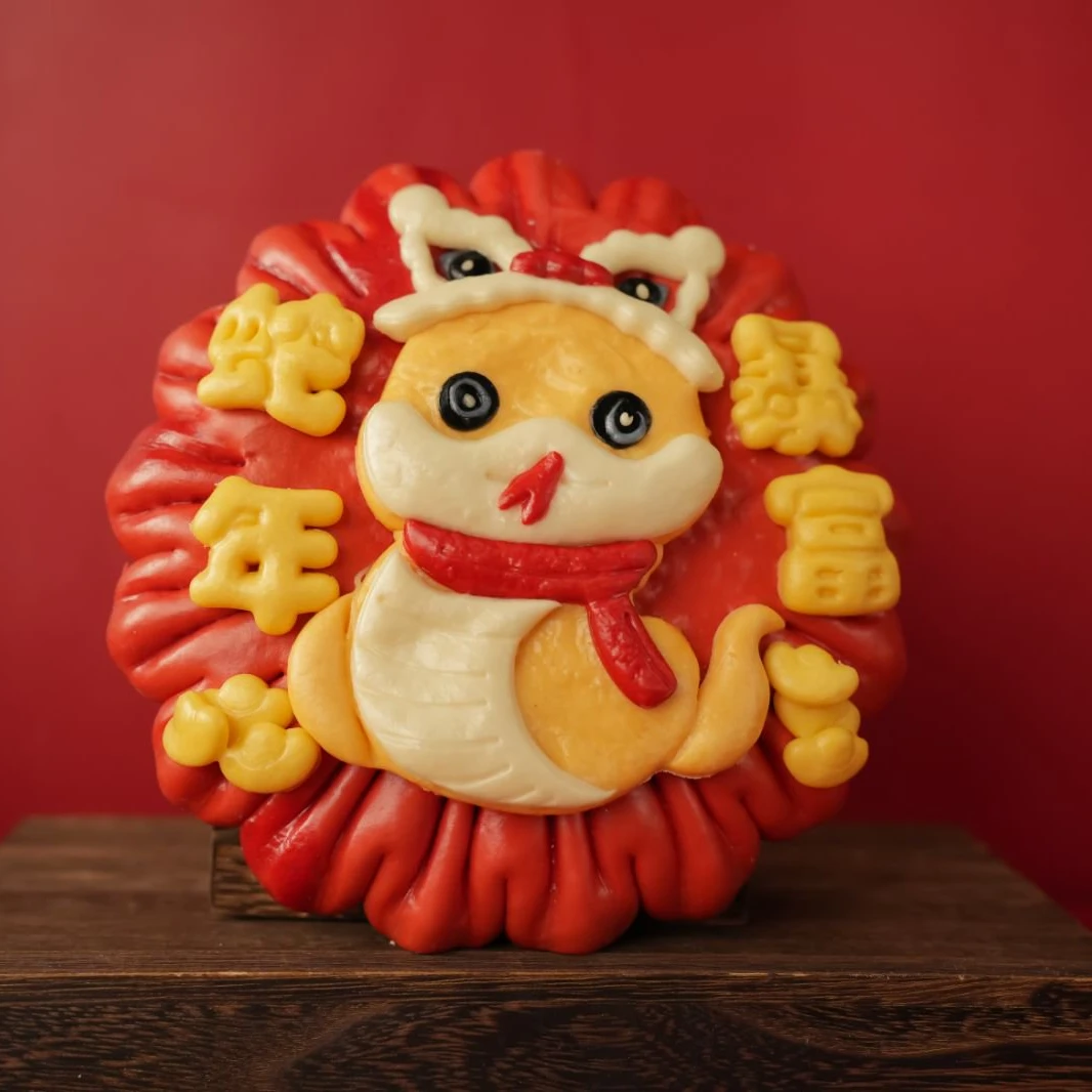 辣丫安呈新年花饽饽果蔬馒头