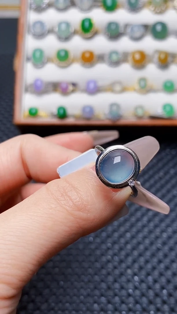 银S925镶嵌戒指翡翠1803