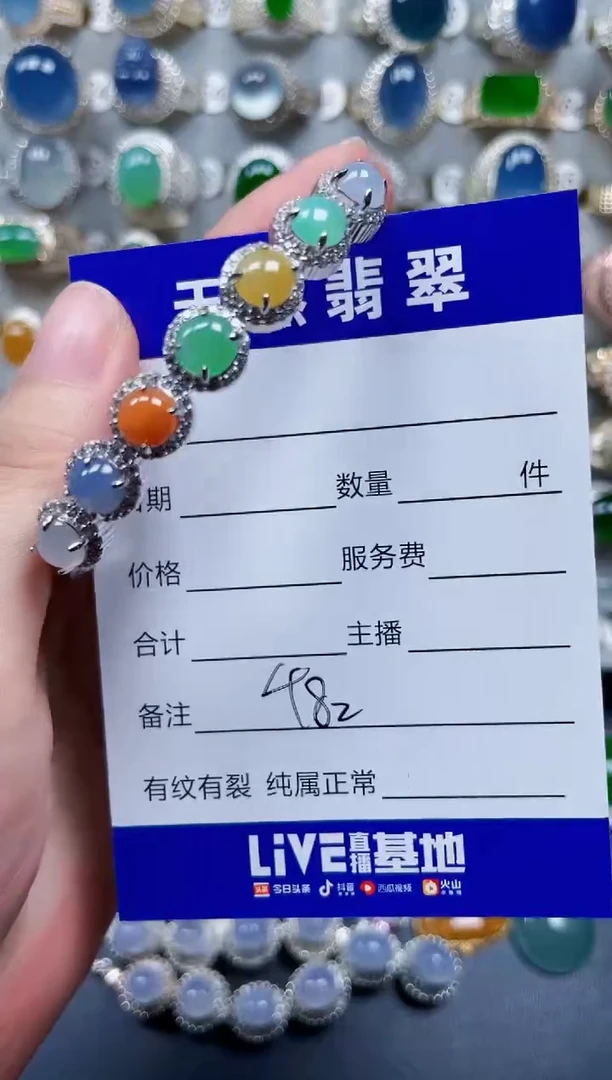 银S925镶嵌手镯翡翠482
