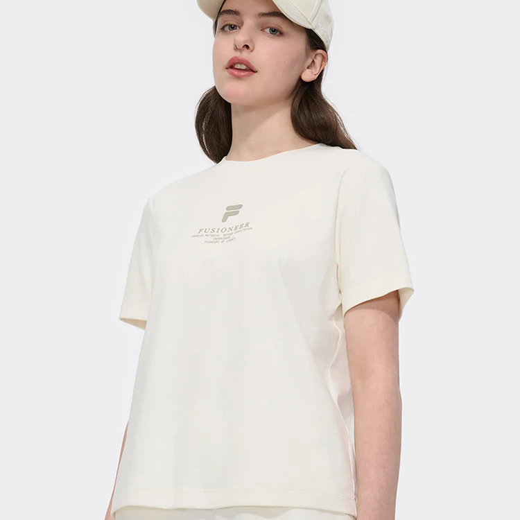 FILA斐乐潮牌【T恤】女款宽松纯棉运动舒服穿搭短袖 T恤T11W525101