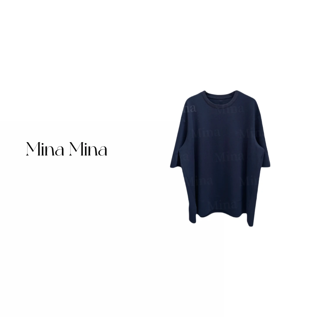 Mina Mina 25夏季新款 液氨棉简约百搭经典显瘦上衣宽松慵懒T恤