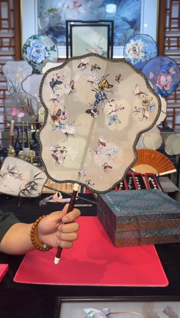 扇子N**o纯手工苏绣团扇