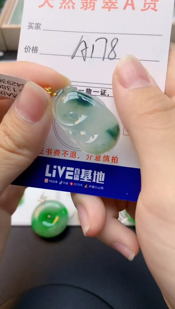 颈饰18K金镶嵌翡翠天然缅甸A货翡翠百元以上9元证书费自理