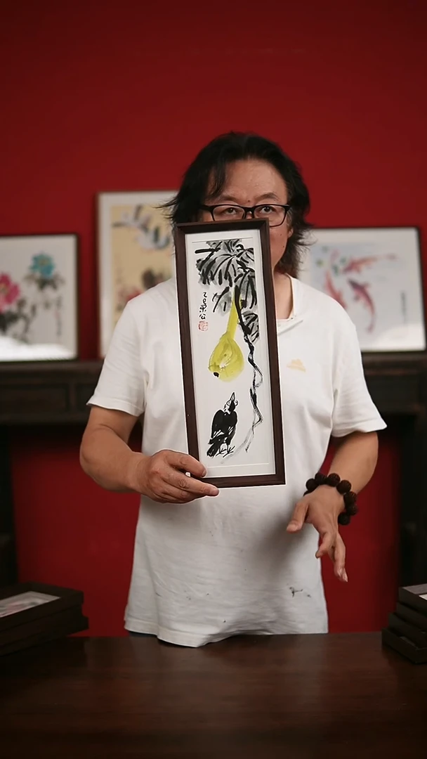 国画手写手绘-15*42摆台