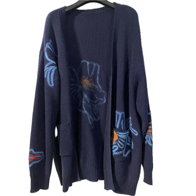 24春秋款中长款国风提花针织开衫外套