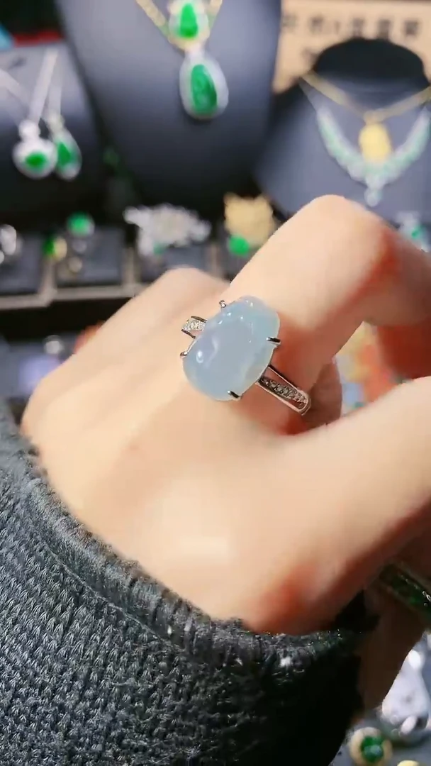 【闪购商品】翡翠戒指银S925镶嵌戒指