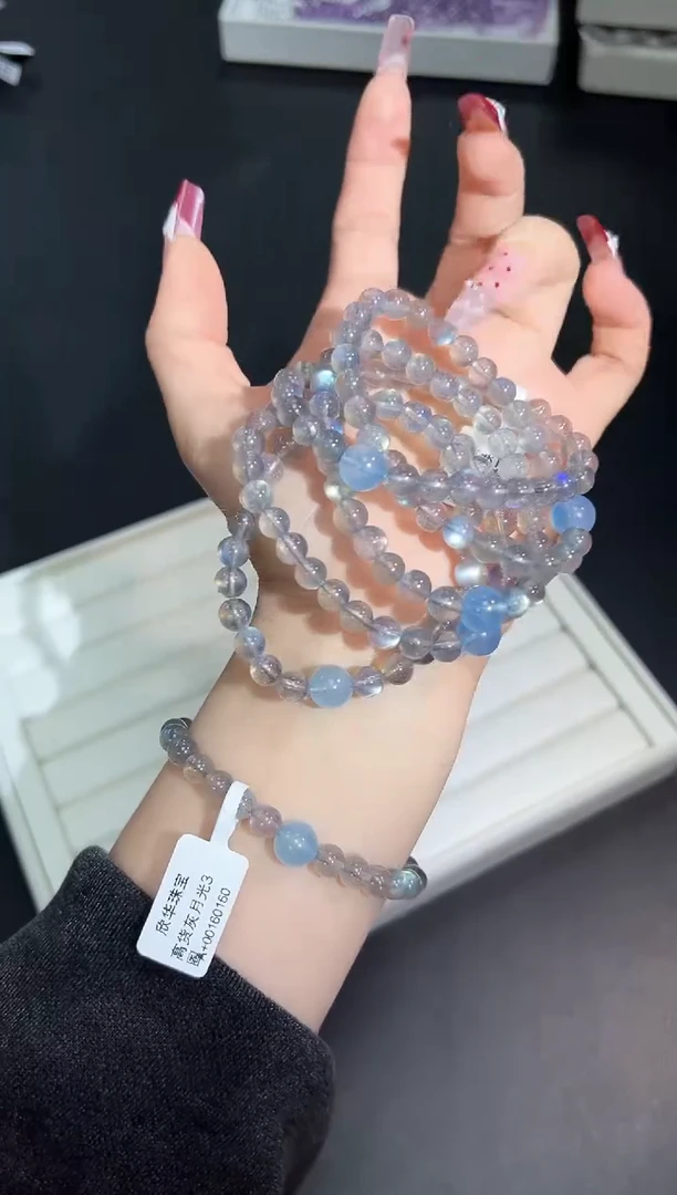 【闪购商品】长石手串未镶嵌9R多样性发其一/1条默认微瑕