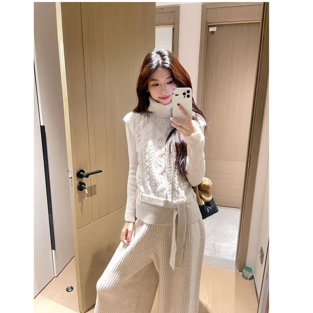 裙子/裤子真两件上衣休闲时尚重工长款设计师收腰轻奢三件套装