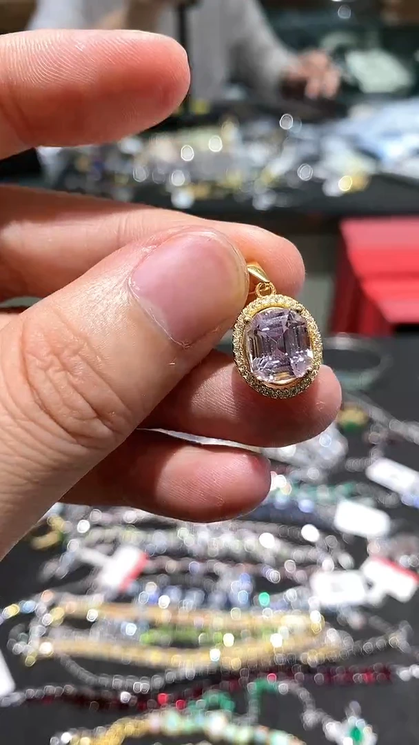 【闪购商品】蓝宝石颈饰银S925镶嵌吊坠