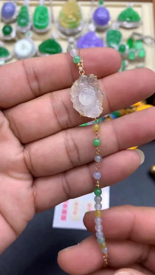 18K金镶嵌手链翡翠419-中国好珍宝