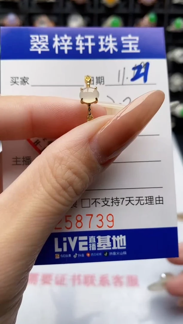 银S925镶嵌戒指翡翠8739