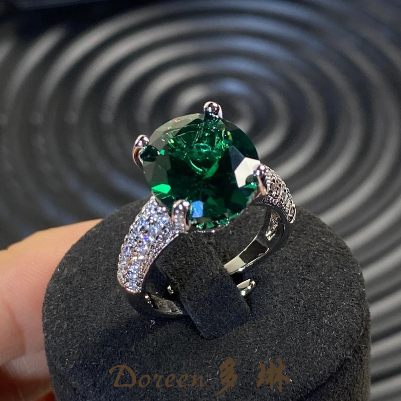 铜合金戒指 祖绿椭圆戒指NW8746