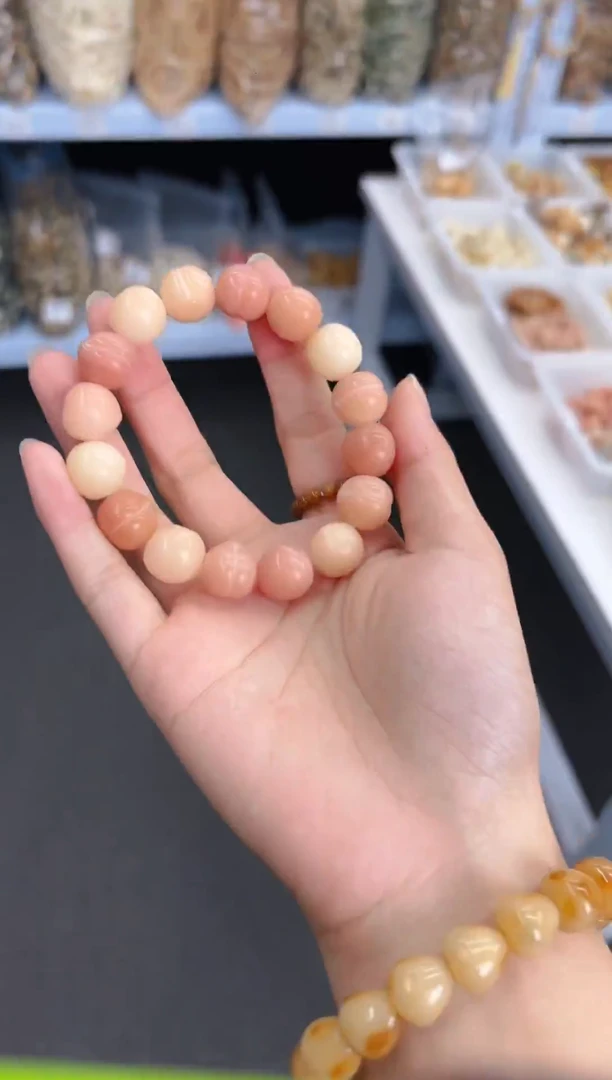 手串菩提根/象牙果水蜜桃单圈a47