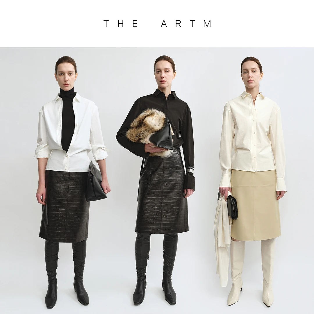 【智性衣橱】THE ARTM长绒棉长袖收腰白色衬衫肌理感早秋2025新款