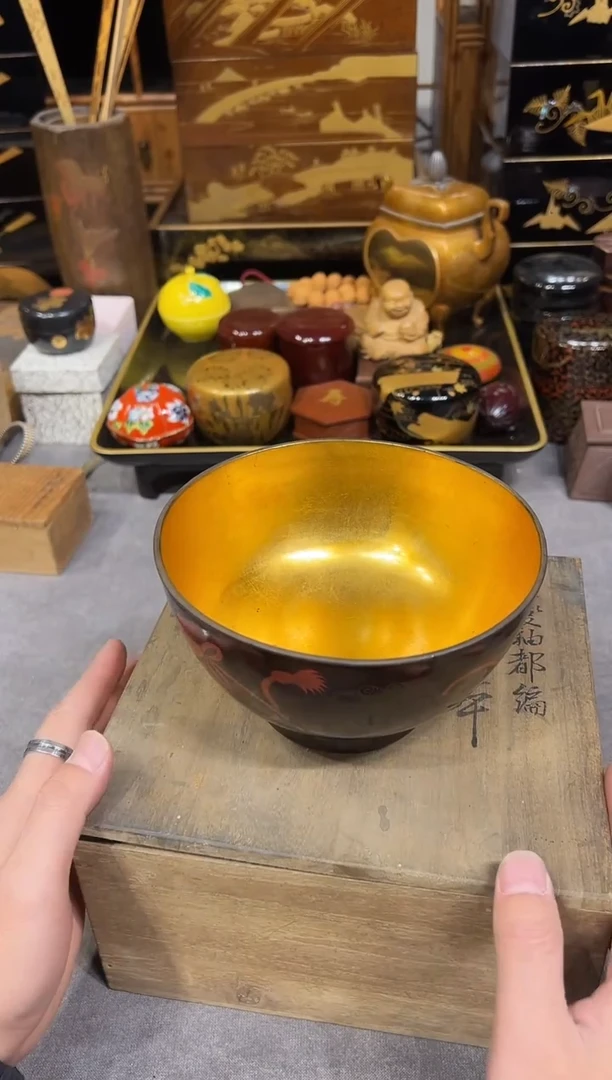 金箔 杯洗 大漆漆器大漆漆器