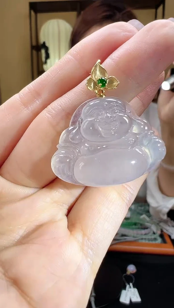 翡翠18K金镶嵌颈饰DFZ0417-11