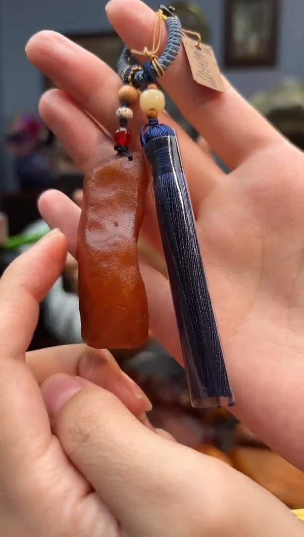 琥珀颈饰未镶嵌包包挂