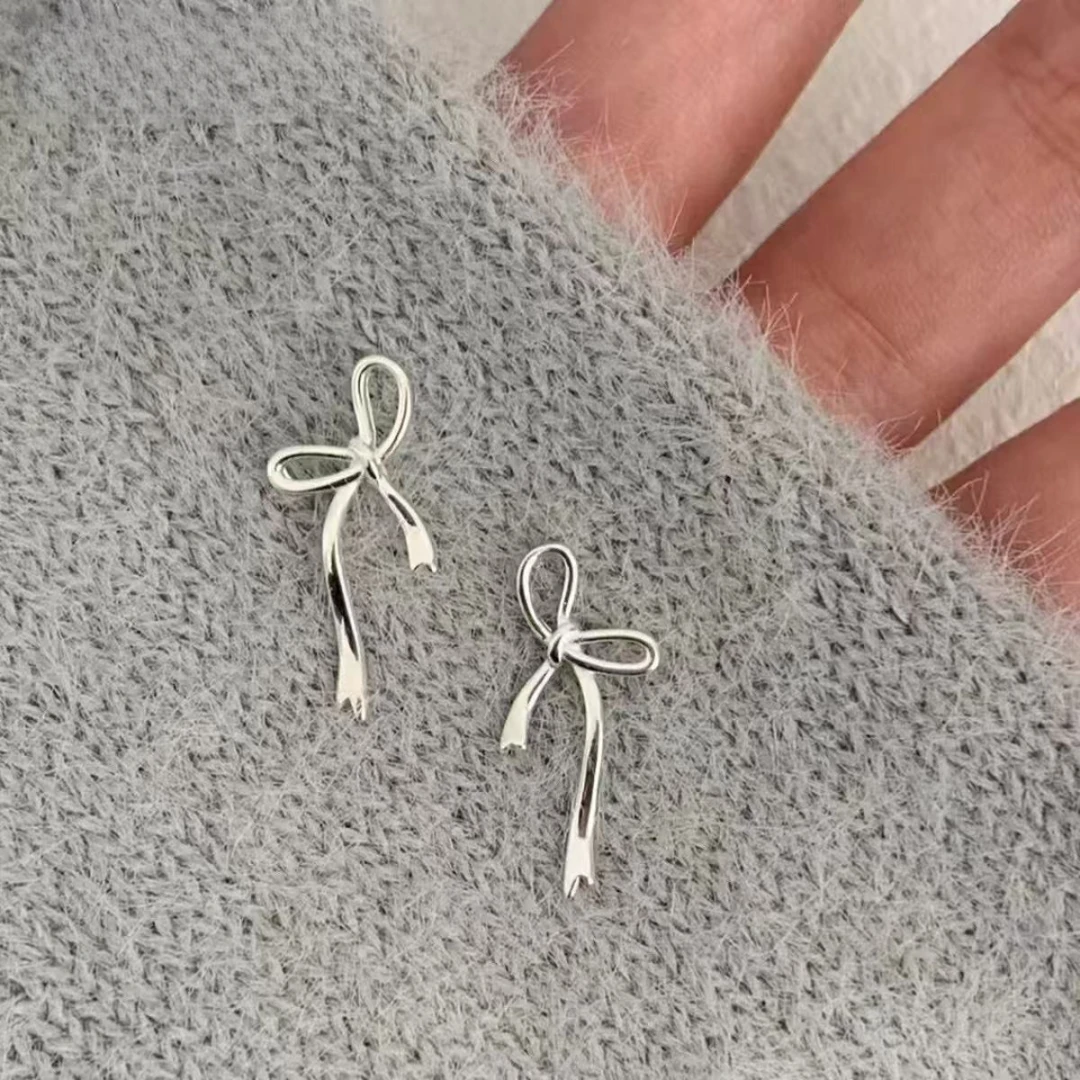 925银耳饰 925银耳饰银耳饰【小民】网红蝴蝶结款银耳钉精致款