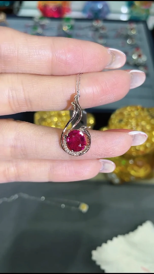 吊坠18K金镶嵌碧玺234234