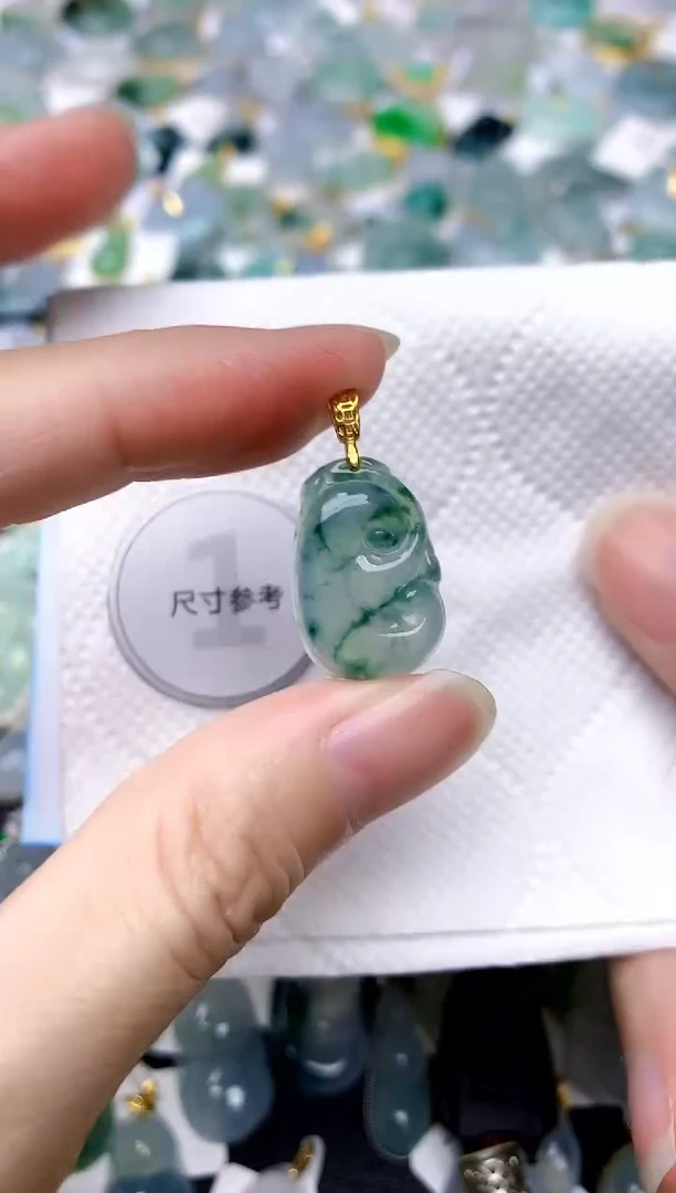 颈饰银S925镶嵌翡翠天然A货翡翠