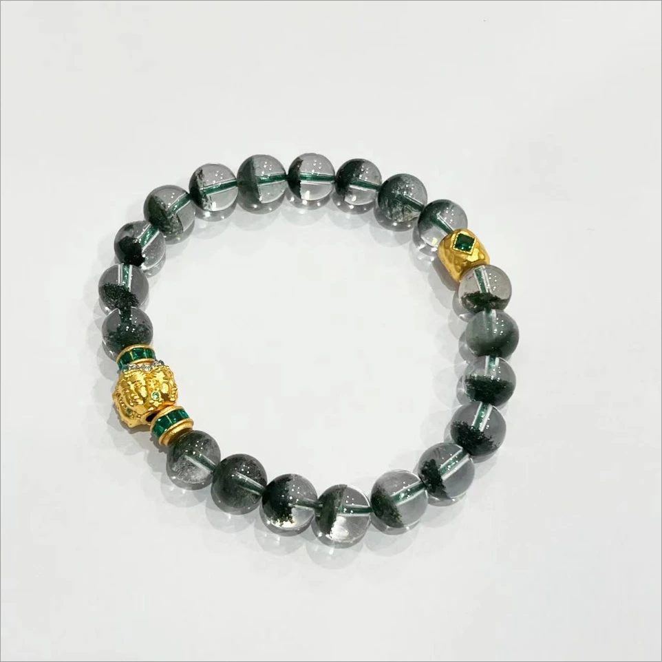 【万三库】绿幽灵s925四面手串（多样性发货）